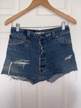 Re/Done x Levi’s Cut Off Denim Shorts Blue Size 26